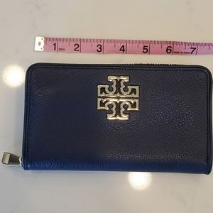 Tory Burch Navy leather wallet like new